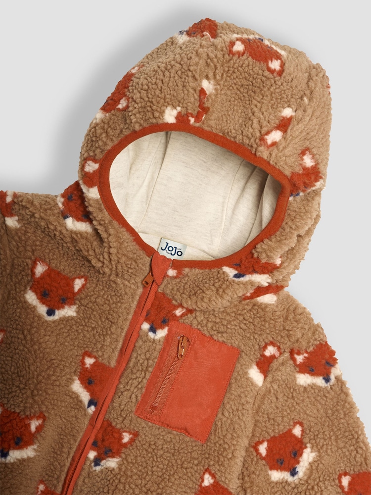 JoJo Maman Bébé Brown Fox Printed Fleece - Image 3 of 3