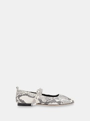 Whistles Black Snake Elba Ballet Pumps - Image 1 of 4