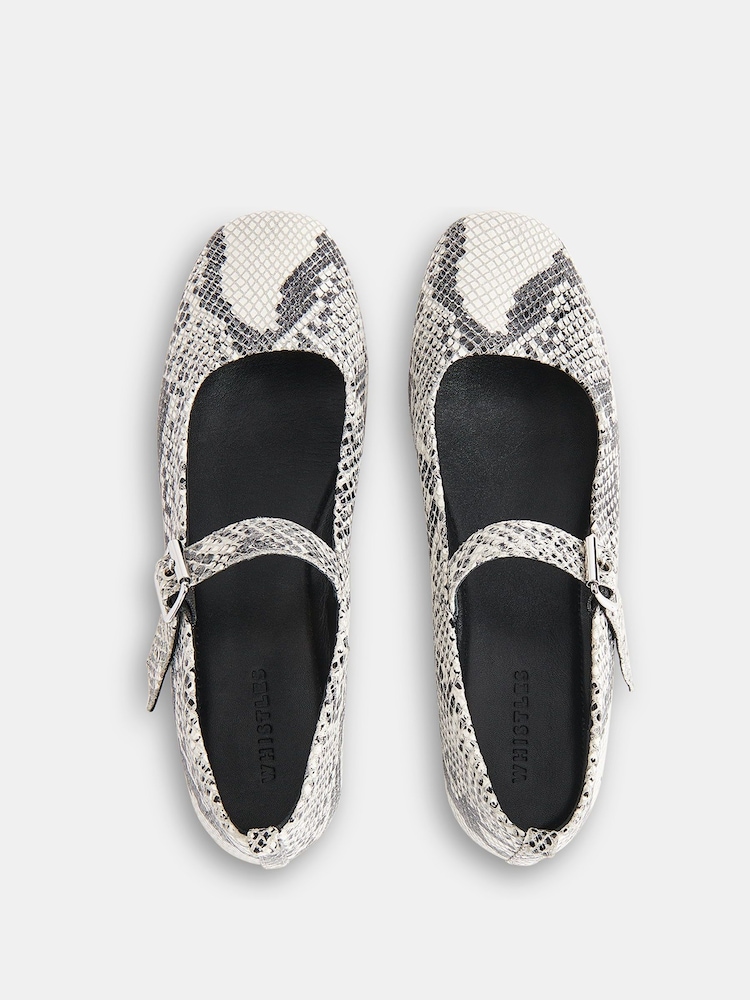 Whistles Black Snake Elba Ballet Pumps - Image 2 of 4