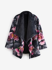 B By Ted Baker Navy/Pink Reversible Waterfall Floral Cardigan - Image 6 of 8