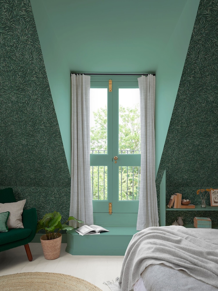 Graham & Brown Green Salix Leaves Wallpaper - Image 1 of 3