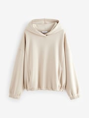 Haferflocken - Kuscheliger, mit Fleece gefütterter Longline-Hoodie mit schwerer Materialqualität - Bild 7 von 11