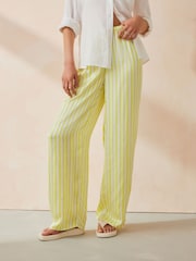 American Vintage Green Shaning Straight Striped 100% Cotton Trousers - Image 1 of 4