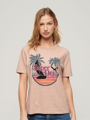 SUPERDRY Orange SUPERDRY Outdoor Stripe Relaxed T-Shirt - Image 1 of 7