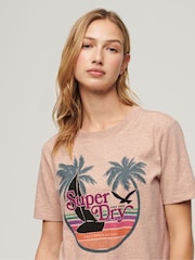 SUPERDRY Orange SUPERDRY Outdoor Stripe Relaxed T-Shirt - Image 2 of 7
