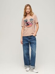 SUPERDRY Orange SUPERDRY Outdoor Stripe Relaxed T-Shirt - Image 3 of 7