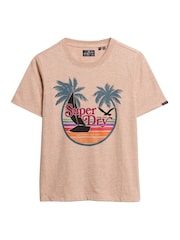 SUPERDRY Orange SUPERDRY Outdoor Stripe Relaxed T-Shirt - Image 4 of 7