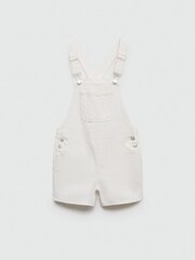 Mango White 100% Cotton Denim Dungarees - Image 5 of 6