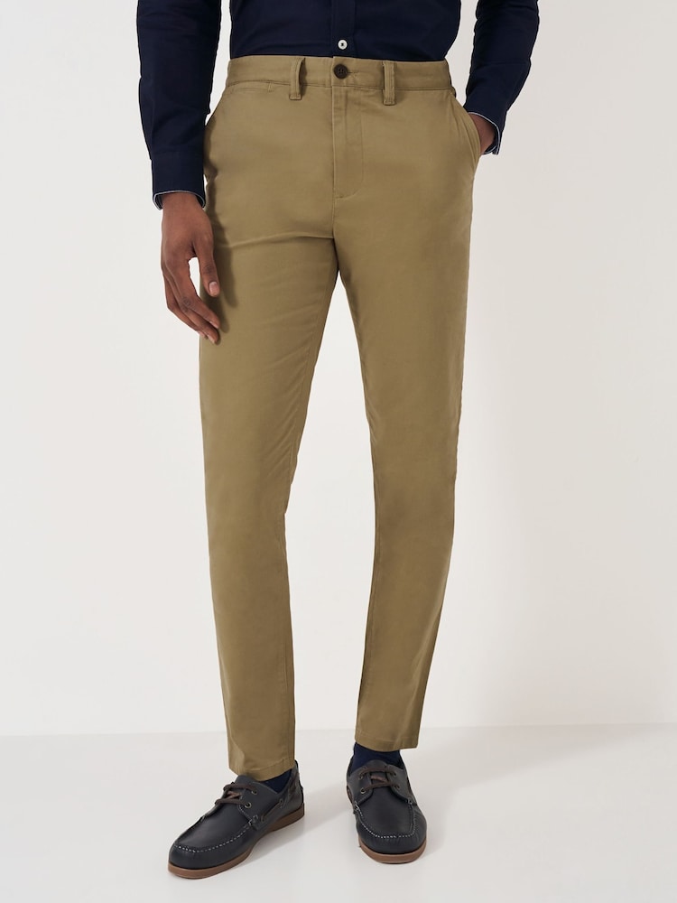 Crew Clothing Company Natural Slim Chinos Trousers - Image 3 of 5