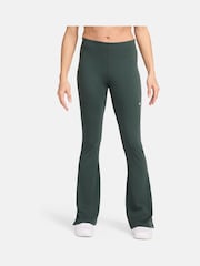 Nike Dark Green Chill Knit Mini-Rib Flared Leggings - Image 1 of 3