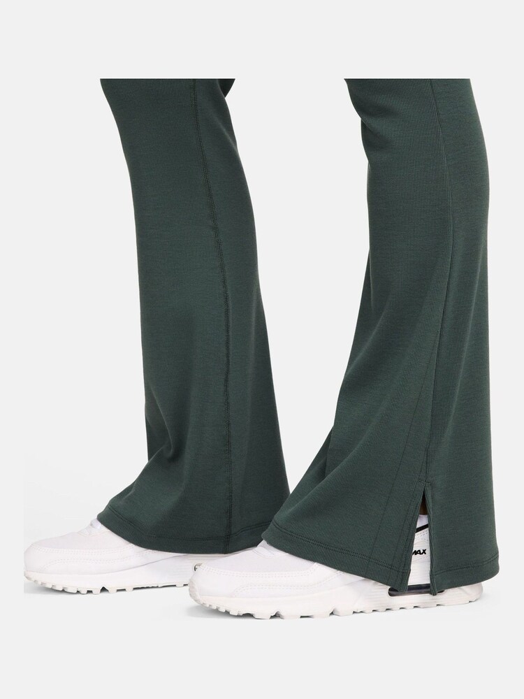 Nike Dark Green Chill Knit Mini-Rib Flared Leggings - Image 3 of 3