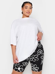 Yours Curve Black 2 PACK Floral Print Cycling Shorts - Image 2 of 8