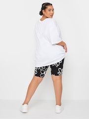 Yours Curve Black 2 PACK Floral Print Cycling Shorts - Image 4 of 8