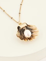 Rockett St George Gold Tone Shell and Pearl Necklace - Image 5 of 6