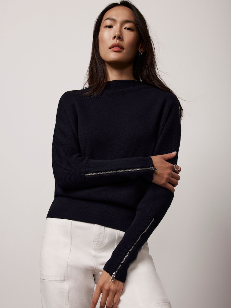 Mint Velvet Blue 100% Cotton Off The Shoulder Top - Image 2 of 4 Mint Velvet Blue 100% Cotton Off The Shoulder Top - Image 2 of 4