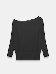 Mint Velvet Blue 100% Cotton Off The Shoulder Top - Image 3 of 4