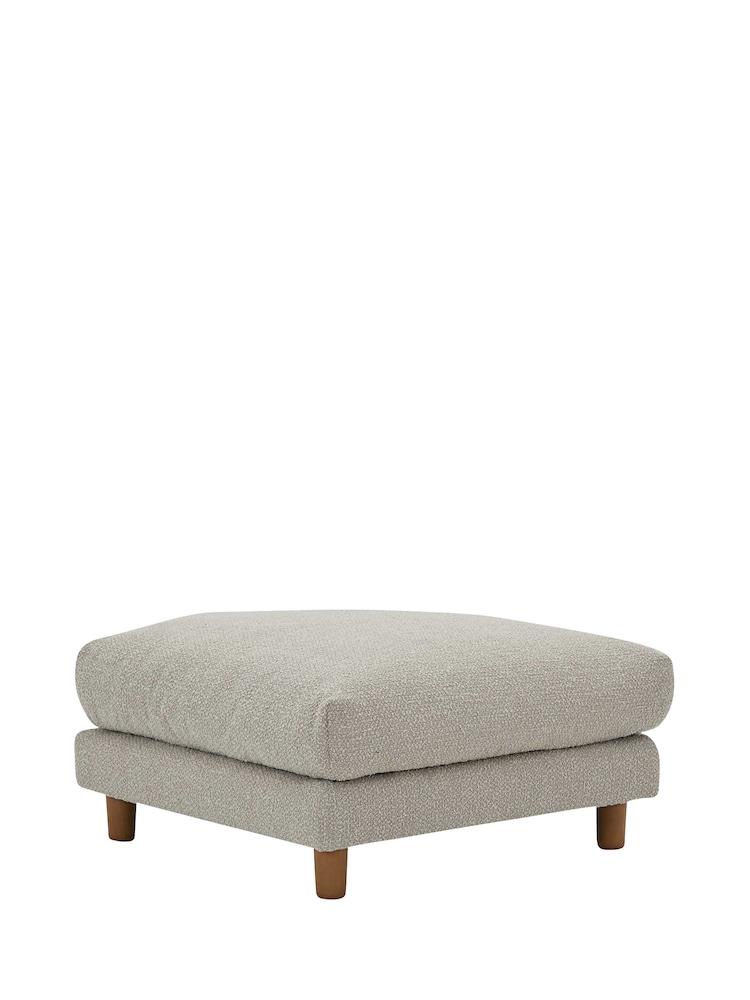 Barker and Stonehouse Brown Larkin Boucle Ottoman Footstool - Image 1 of 6