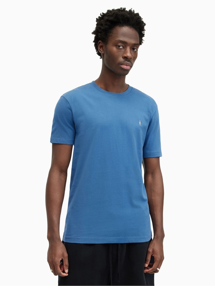 AllSaints Blue Brace Short Sleeve Crew Neck T-Shirt - Image 1 of 5