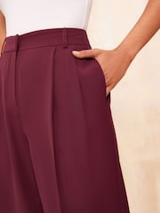 Friends Like These Red Petite Premium Wide Leg Smart Trousers - Image 3 of 4