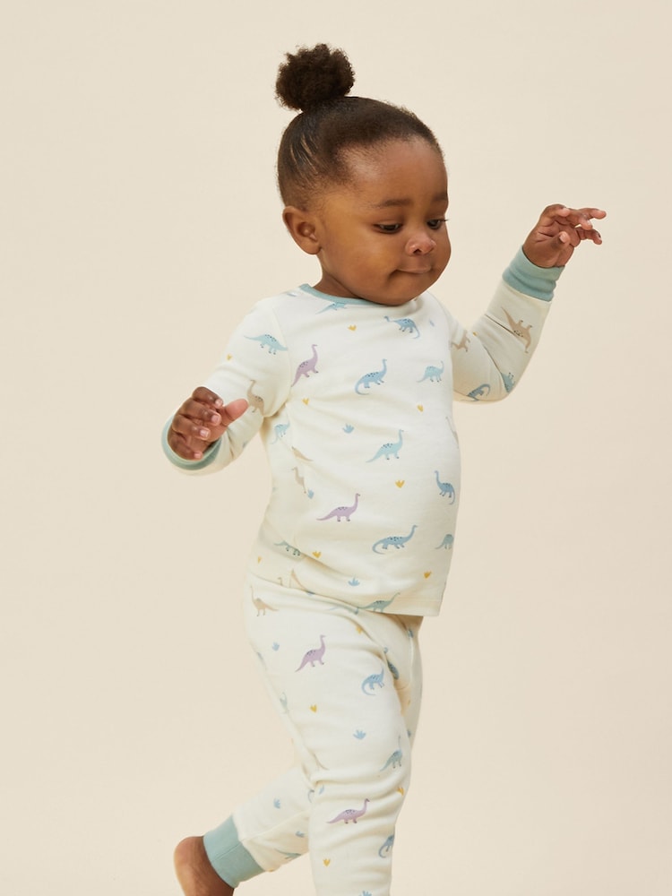 MORI Cream  Cotton & Bamboo Long Sleeve Pyjamas - Image 3 of 7