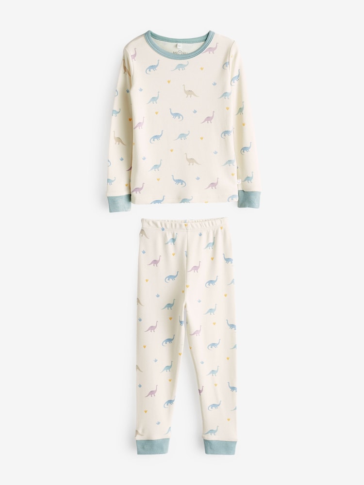 MORI Cream  Cotton & Bamboo Long Sleeve Pyjamas - Image 5 of 7
