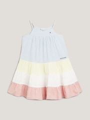 Tommy Hilfiger Blue Seersucker Mixed Stripe 100% Cotton Dress - Image 5 of 5