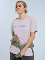 Animal Light Purple Womens Leena Boxy 100% Cotton T-Shirt - Image 1 of 7
