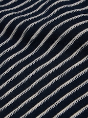White Stuff Black Embroidered Stripe Abbie 100% Cotton T-Shirt - Image 7 of 7