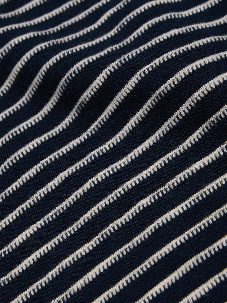 White Stuff Black Embroidered Stripe Abbie 100% Cotton T-Shirt - Image 7 of 7