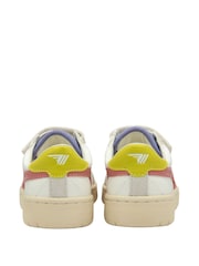 Gola White/Coral Pink/Sulphur Kids Falcon Strap PU Trainers - Image 3 of 4