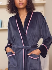 Laura Ashley Navy Velour Robe - Image 5 of 11