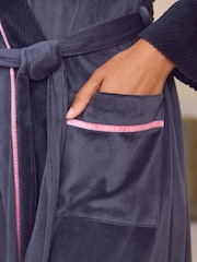 Laura Ashley Navy Velour Robe - Image 7 of 11