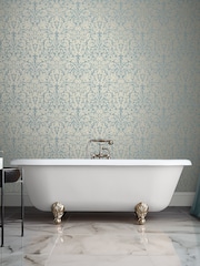 Graham & Brown Blue Hartley Damask Wallpaper - Image 1 of 3