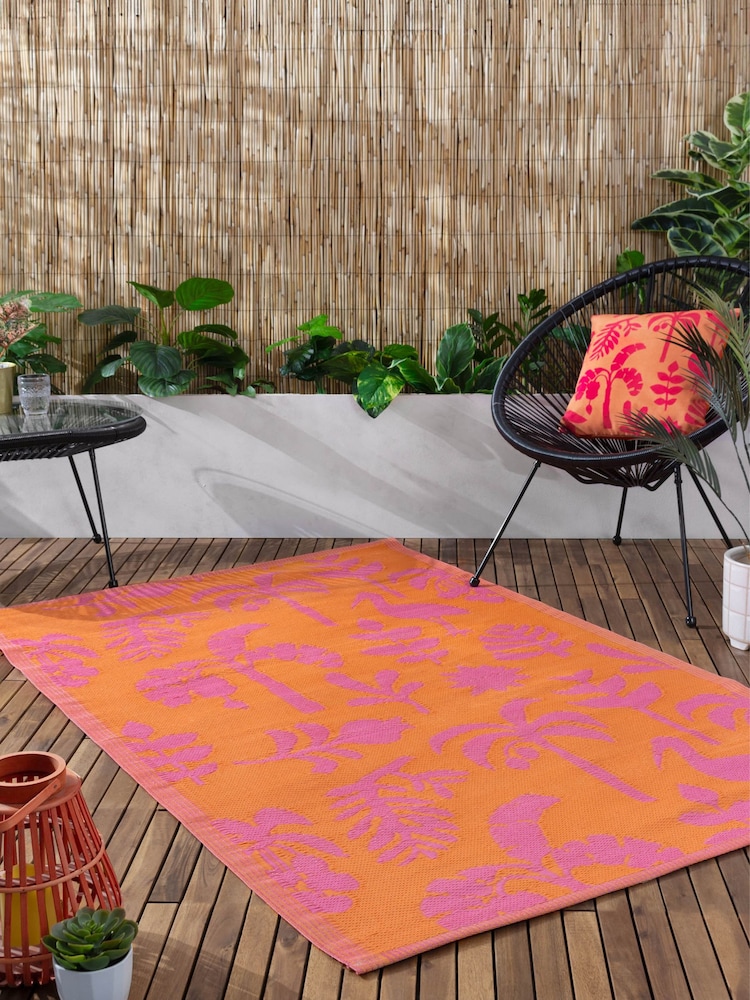 Furn Orange Pink Marula Tropical Outdoor/Indoor Rug - Image 1 of 6