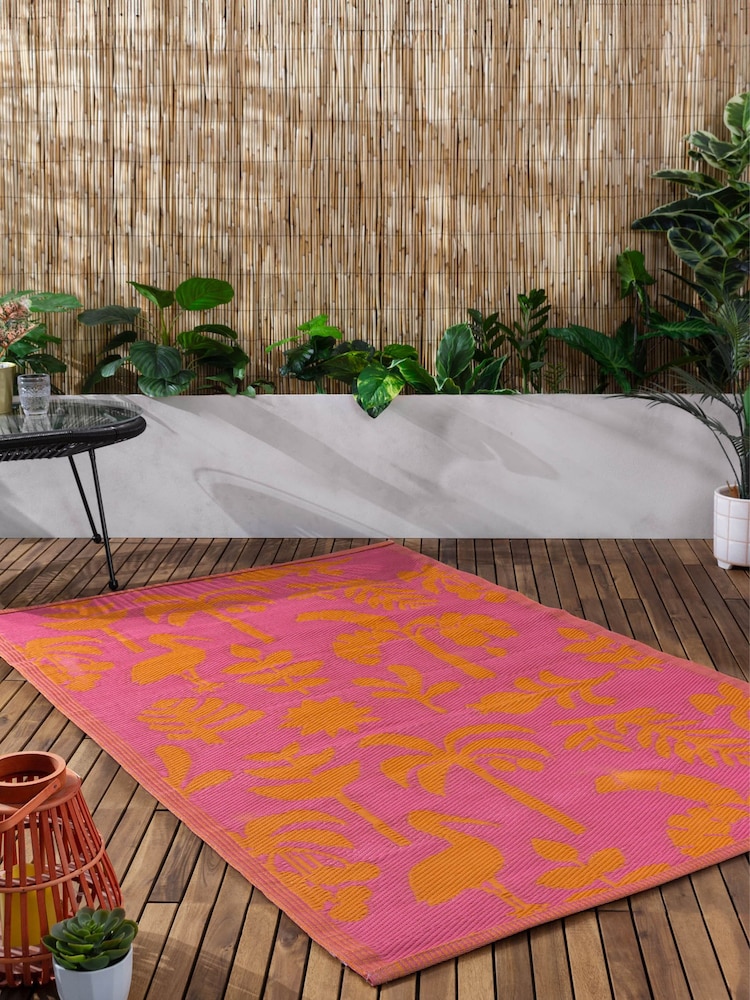 Furn Orange Pink Marula Tropical Outdoor/Indoor Rug - Image 2 of 6