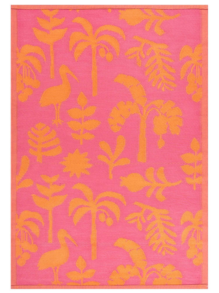 Furn Orange Pink Marula Tropical Outdoor/Indoor Rug - Image 4 of 6