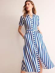 Boden Blue Petite Libby Jersey Midi Shirt Dress - Image 4 of 6