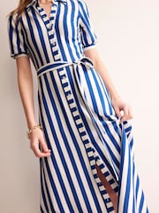 Boden Blue Petite Libby Jersey Midi Shirt Dress - Image 5 of 6