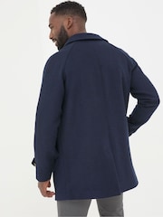 FatFace Pendeen Navy Blue Raglan Overcoat - Image 2 of 7