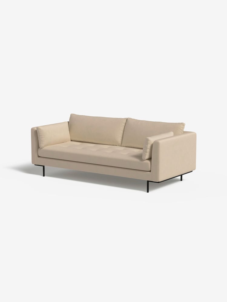 MADE.COM Cotton Weave Oatmeal Harlow 3 Seater Sofa - Image 1 of 7