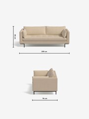 MADE.COM Cotton Weave Oatmeal Harlow 3 Seater Sofa - Image 3 of 7