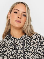 Sudadera con capucha de estampado de leopardo Long Tall Sally - Imagen 4 de 4
