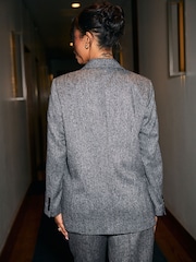 Black/White Premium Herringbone Wool Rich Blazer - Image 3 of 7