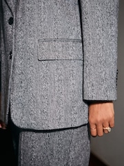 Black/White Premium Herringbone Wool Rich Blazer - Image 4 of 7
