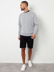 Threadbare Grey Crew Neck Sweatshirt with Pocket - Image 3 of 4