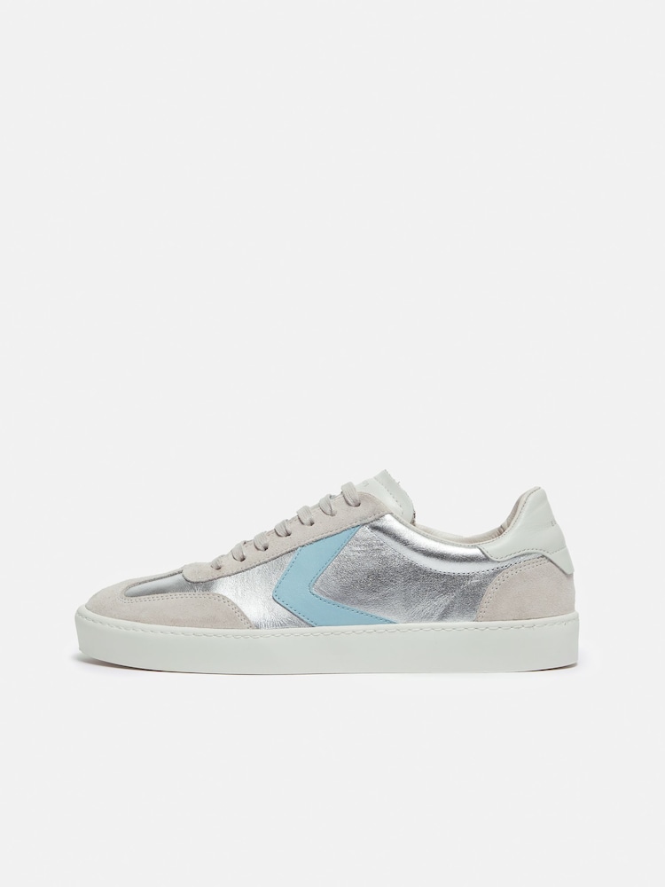 Jigsaw Silver Portland Vintage Classic Trainers - Image 2 of 5