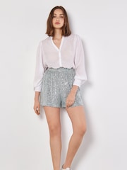 Apricot Silver Sequin Lines Boxer Shorts - Image 3 of 4