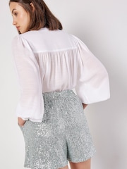 Apricot Silver Sequin Lines Boxer Shorts - Image 4 of 4