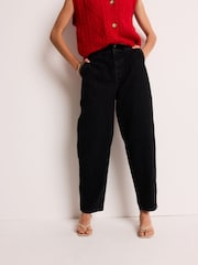 Black 100% Cotton Balloon Barrel Jeans - Image 3 of 7