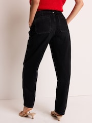 Black 100% Cotton Balloon Barrel Jeans - Image 4 of 7